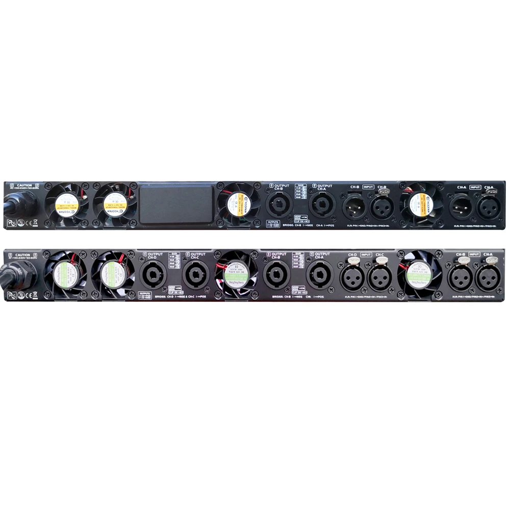 1U Class D Digital Power Amplifiers With DSP, 4Channels 10000watts 2ohms Workable Pro Audio Amplifier for Big Speakers