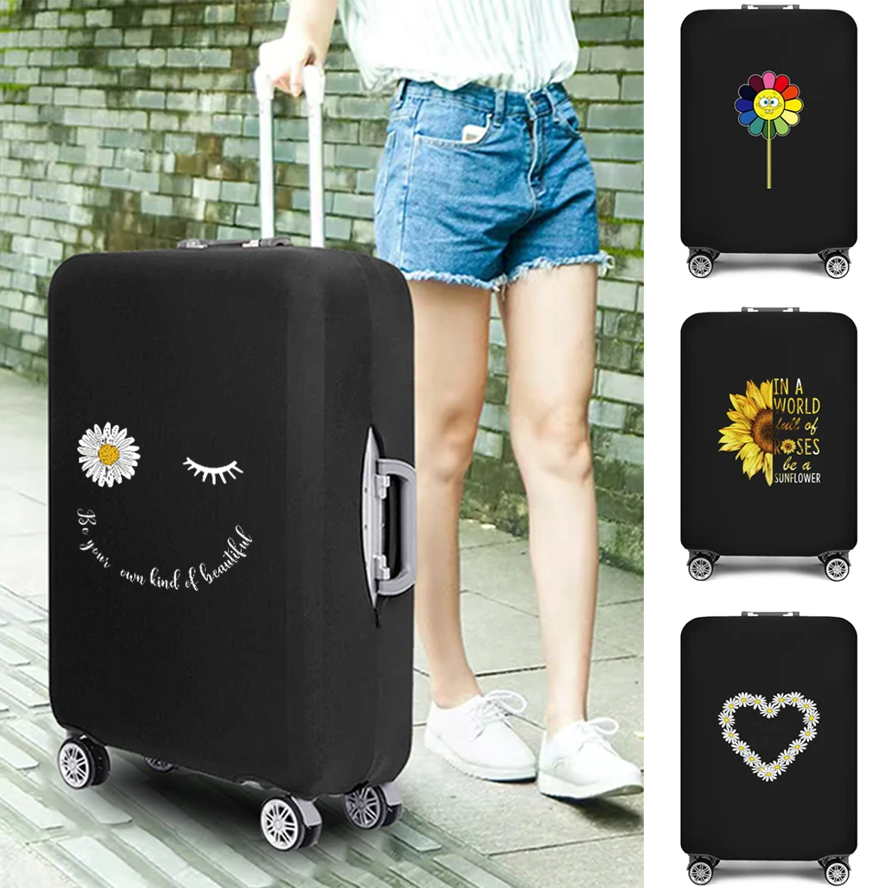 

Luggage Cover Elastic Baggage Cover Suitable for 18 To 28 Inch Suitcase Case Dust Cover Daisy Printed Fashion Travel Accessories