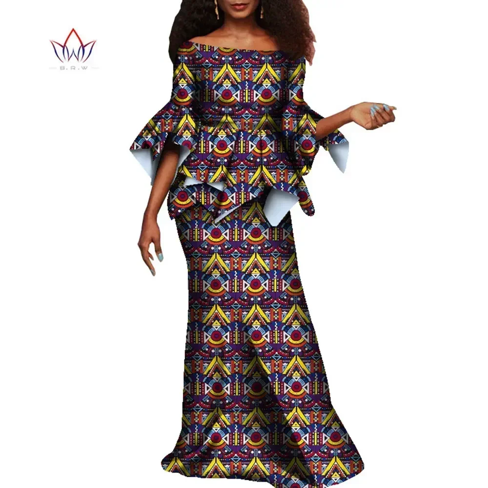 African Clothes for Women 2 Pieces Sets Tops and Skirts Matching Sets Wedding Party Dresses Ankara Outfits Gown WY8699