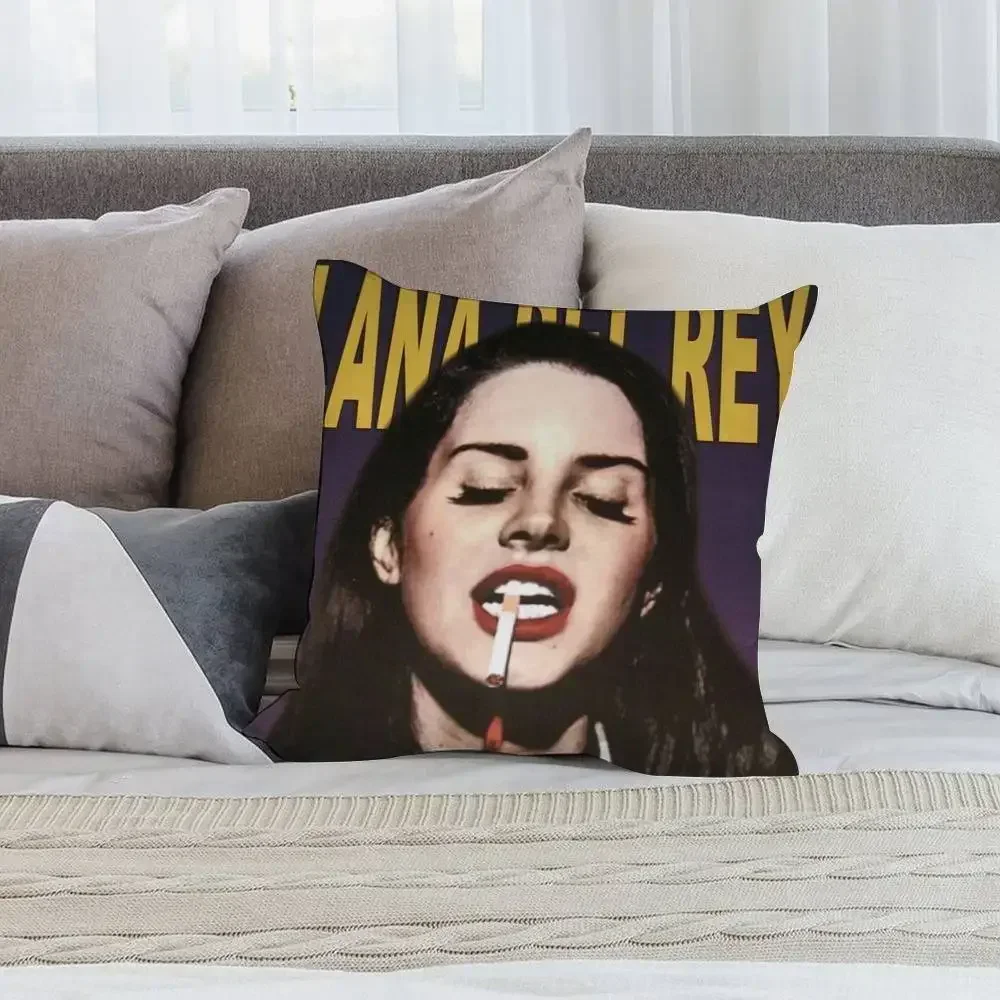 Singer L-Lana D-Del Rey Pillow Case Short plush Double-sided Print Square Throw Pillow Covers Sofa Home Cushion Decor