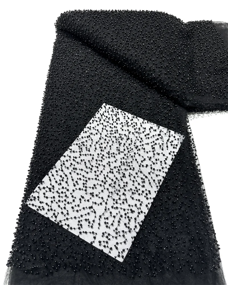 

Африканская кружевная ткань 2026, кружевная ткань ручной работы с бисером, Франция, блестки, нигерийская сетчатая кружевная ткань с вышивкой для свадебного шитья