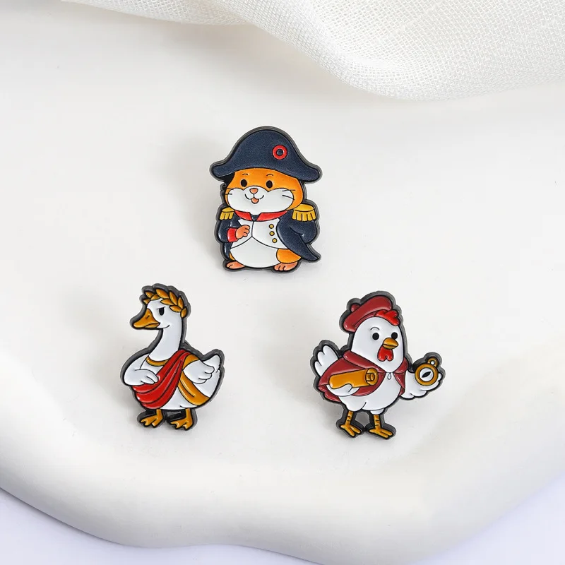 Cartoon Math Giraffe Enamel Pins Cute Duck/Cat/Frog/Dog/Parrot/Hamster/Rooster/Dolphin/Cow/Bat Lapel Badges Bag'Accessories Gift