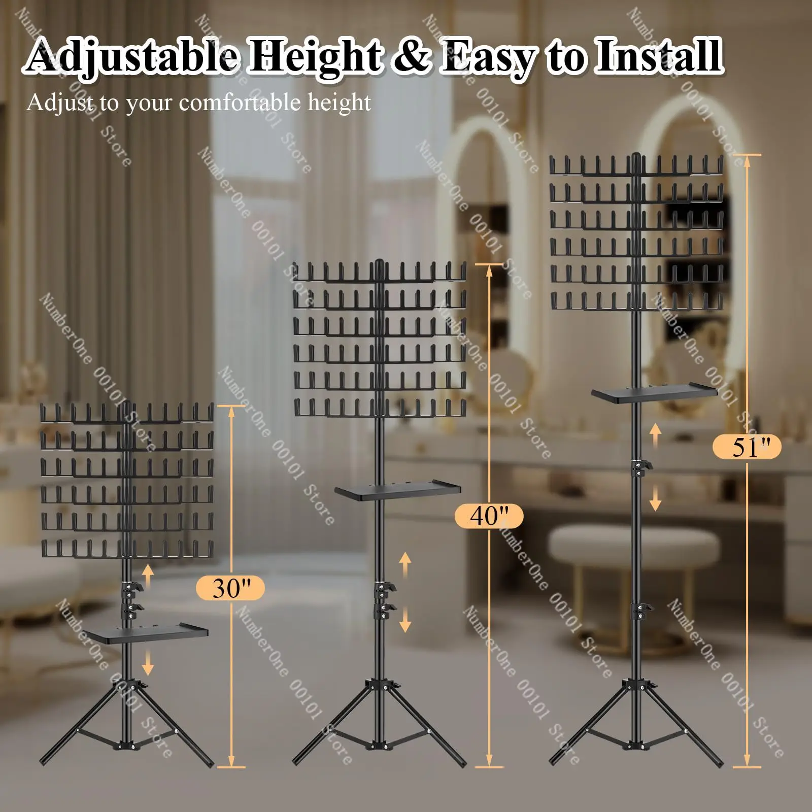 حامل جديلة شعر مستعار، أداة تجديل الشعر القذرة من الأرض إلى السقف قابلة للسحب، أداة تجديل الشعر