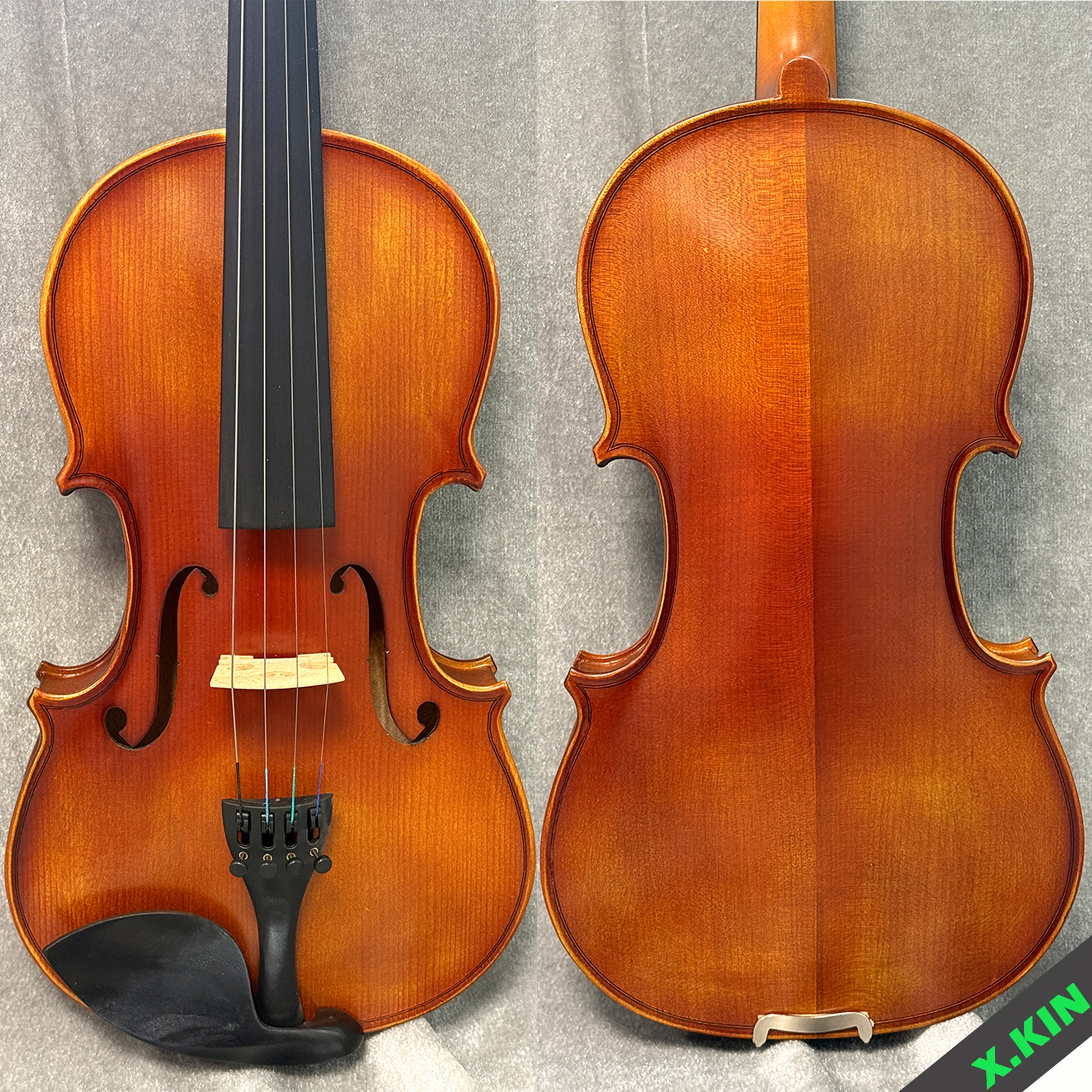 

Student Violin 4/4, Solid Wood Violin, Ebony Accessories, Bright Sound, Complete Set of Accessories with Bow and Bow Case, Beginner Violin