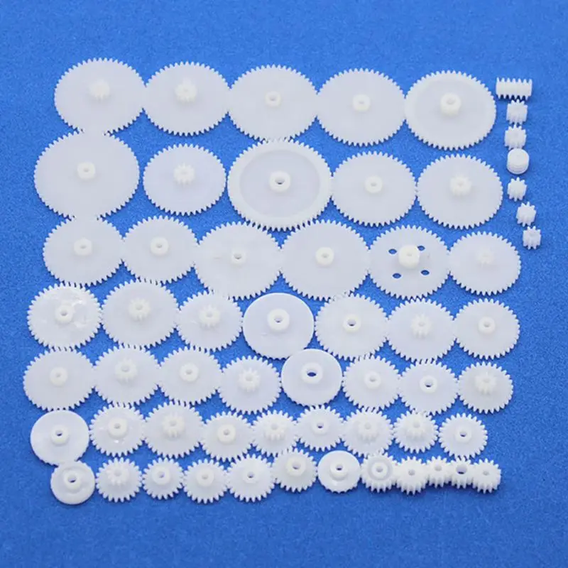 72Pcs/set 0.5 Modulus Plastic Motor Gear Bag Kit DIY Model Robot  Reduction Gears Motor Wheels Pulley Toys Accessories Hardware