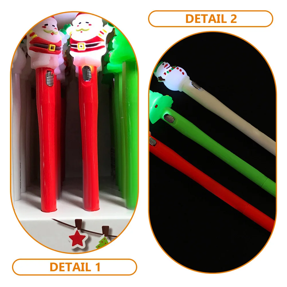 

10pcs Christmas Gel With Light Cute Writing Pens For Students Portable Stationery Supplies Multipurpose Note Taking Pens