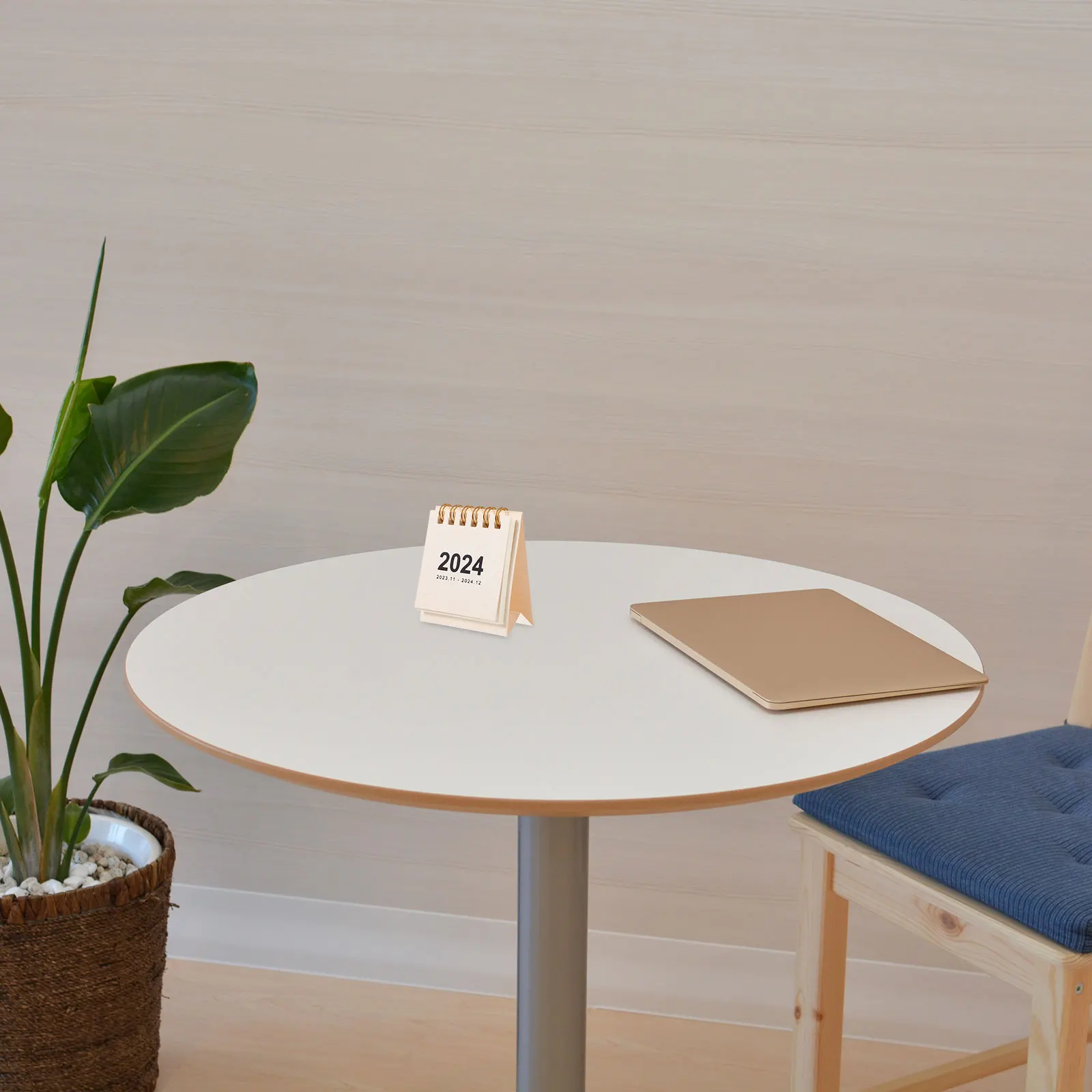 Mini Desk Calendar 2024 Pink Thick Pages Small Standing Office Accessory Home Decor Schedule Planner Desktop