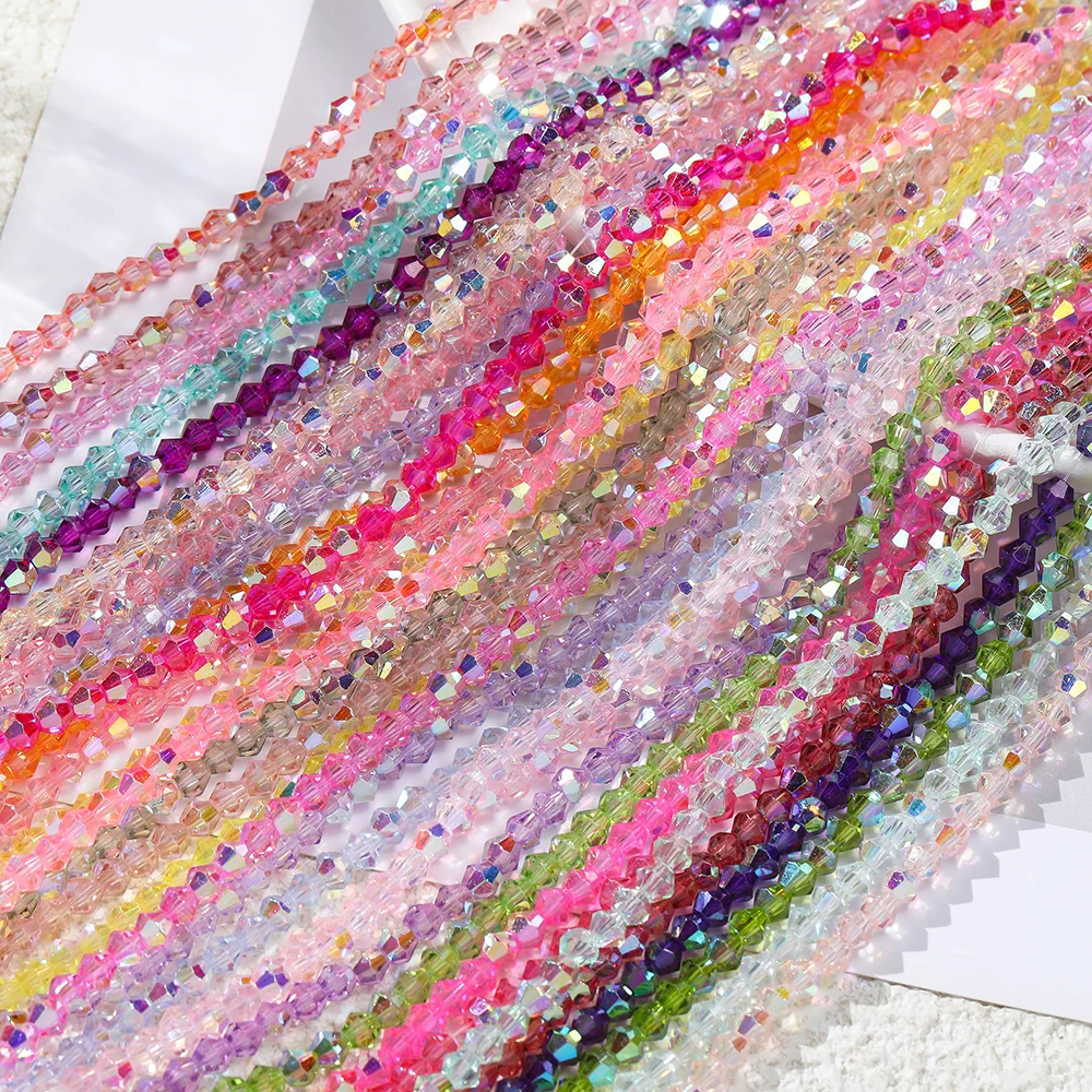 1String (About 80Pcs)  Glass Beads 4*4.5mm Spacer Beads DIY Bracelet Necklace For Jewelry Supplies