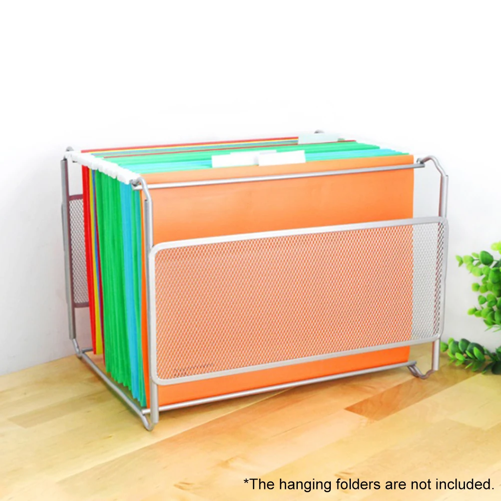 A4 Letter Size Hanging File Folder Box Mesh Metal File Organizer Box Desk Storage Holder Shelf Holder Storage For Office Home