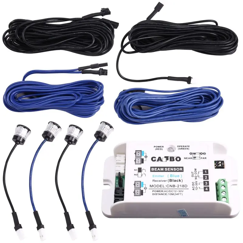 

【BRILLIANT 】For Auto-Door For Auto-Door Compatible Single Dual White Photoelectric Sensor Detector 10M/30FT Distance