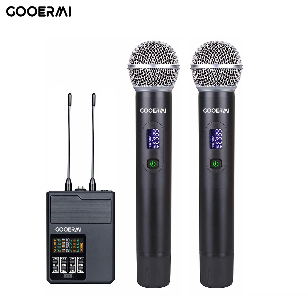 Nuovo! Microfono Wireless professionale karaoke Home System Stage performance UHF Dynamic 4 Channel Handheld