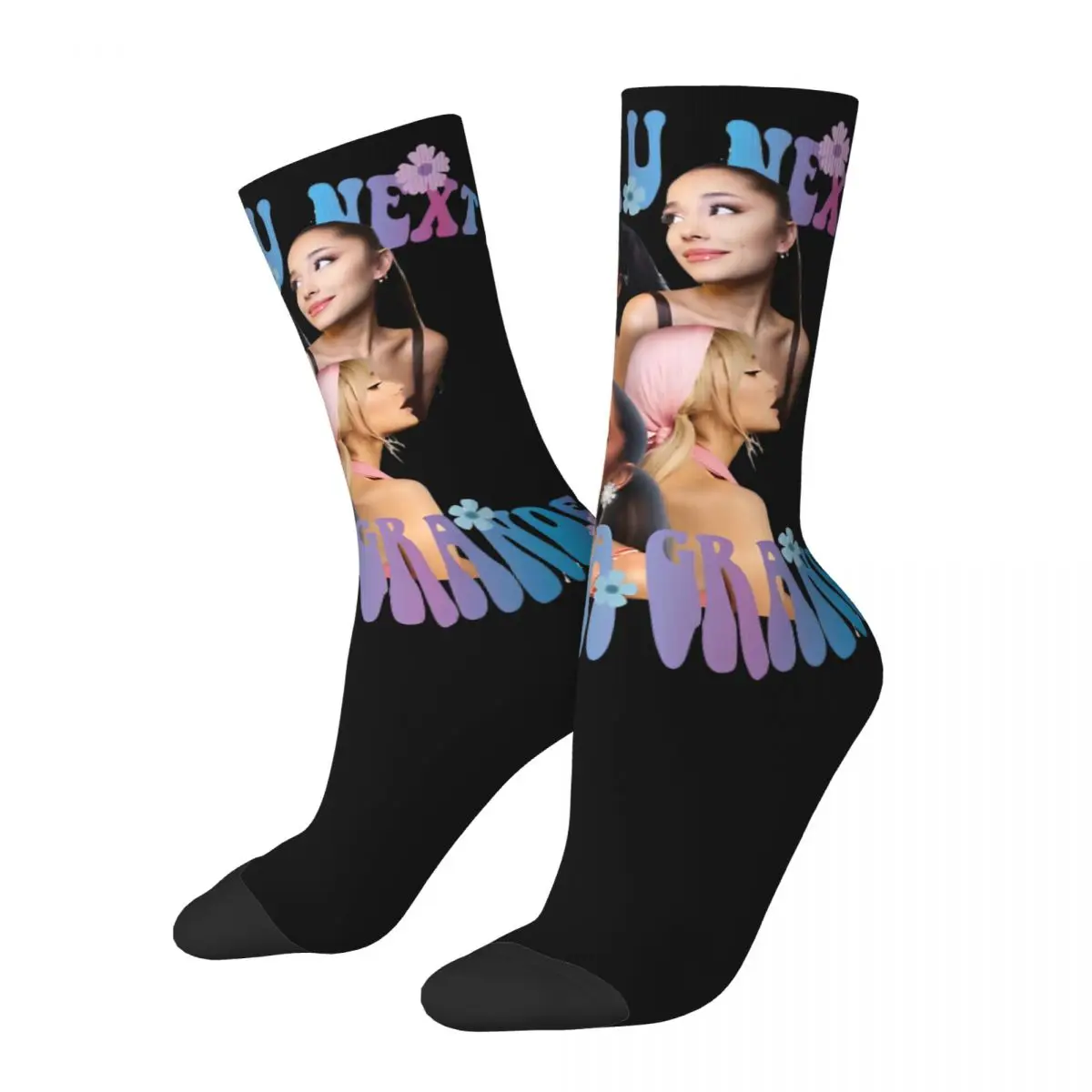 Retro Attractive Men's compression Socks Unisex Ariana Grande Harajuku Pattern Printed Novelty Crew Sock