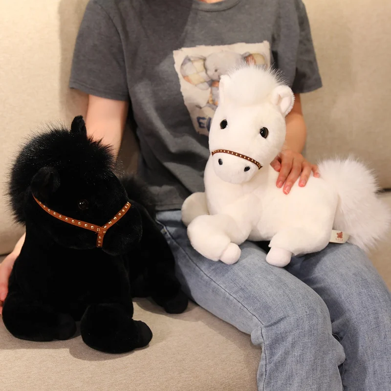 Nuevos muñecos de peluche de caballo de la vida Real, animales de peluche de alta calidad, juguetes de peluche de caballo súper realistas, regalo de cumpleaños clásico
