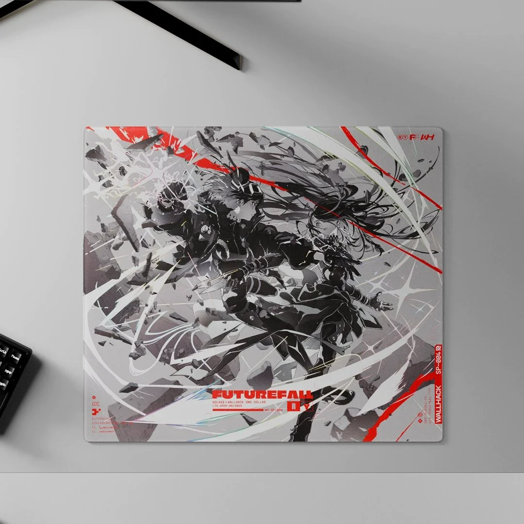 WALLHACK SP004 Futurefall glass mouse pad Gorilla Glass, Special Coating, Fully Covered Primercopy)
