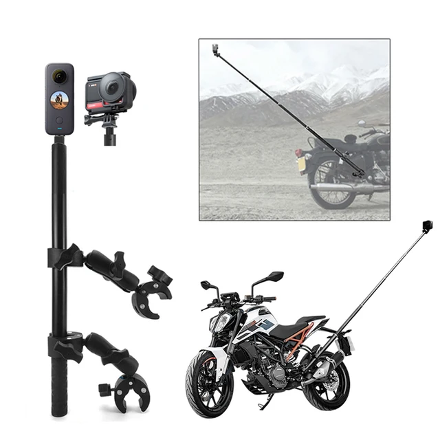 Motocyklowy panoramiczny kij do selfie do monopodu insta360 One X2 X3 Uchwyt na kierownicę do GoPro Max Hero 11 Akcesoria