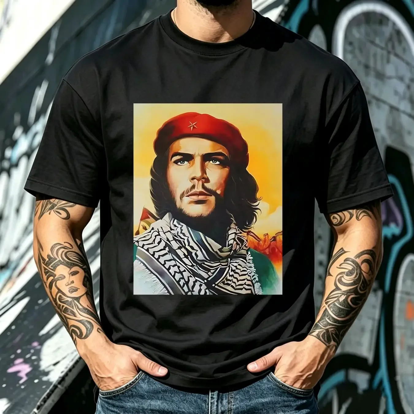 washed T Shirt Che Guevara Revolutionary Ultra Cotton long or short sleeves vintage Washed Soft homme graphic Comfortable