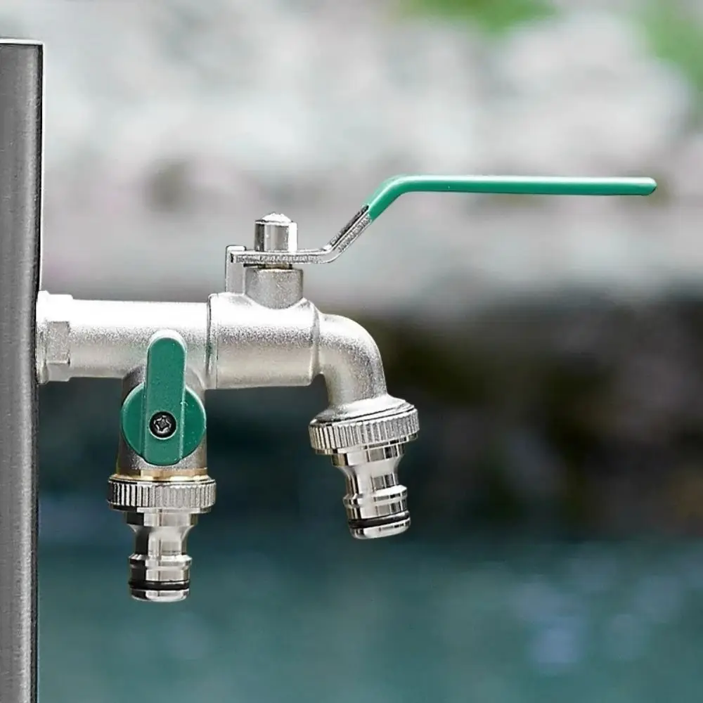 

1/2 Inch Inlet Washing Machine Outlet Faucet 90 Degree Valve Zinc Alloy Dual Outlet Faucet Double Control Dual Outlet