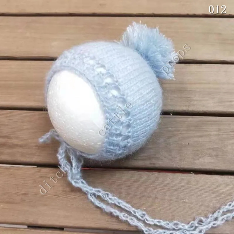 Hand-knitted Mohair Hat Newborn Photography Props Bonnet Cap