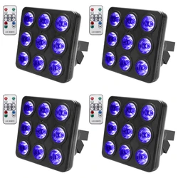 U'King 4PCS 9x10W LED Square Par Light 8CH DMX512 Sound Activated Remote Control Stage Effect Lighting for DJ Disco Bar Party