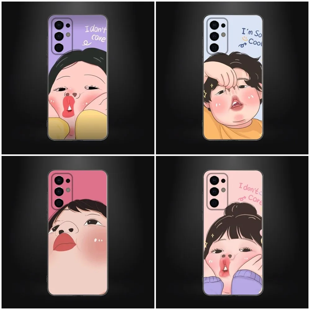 

Funny Boy Cute Girl Couple Phone Case For Samsung Galaxy A13,A21s,A22,A31,A32,A52,A53,A71,A80,A91 Soft Black Shell