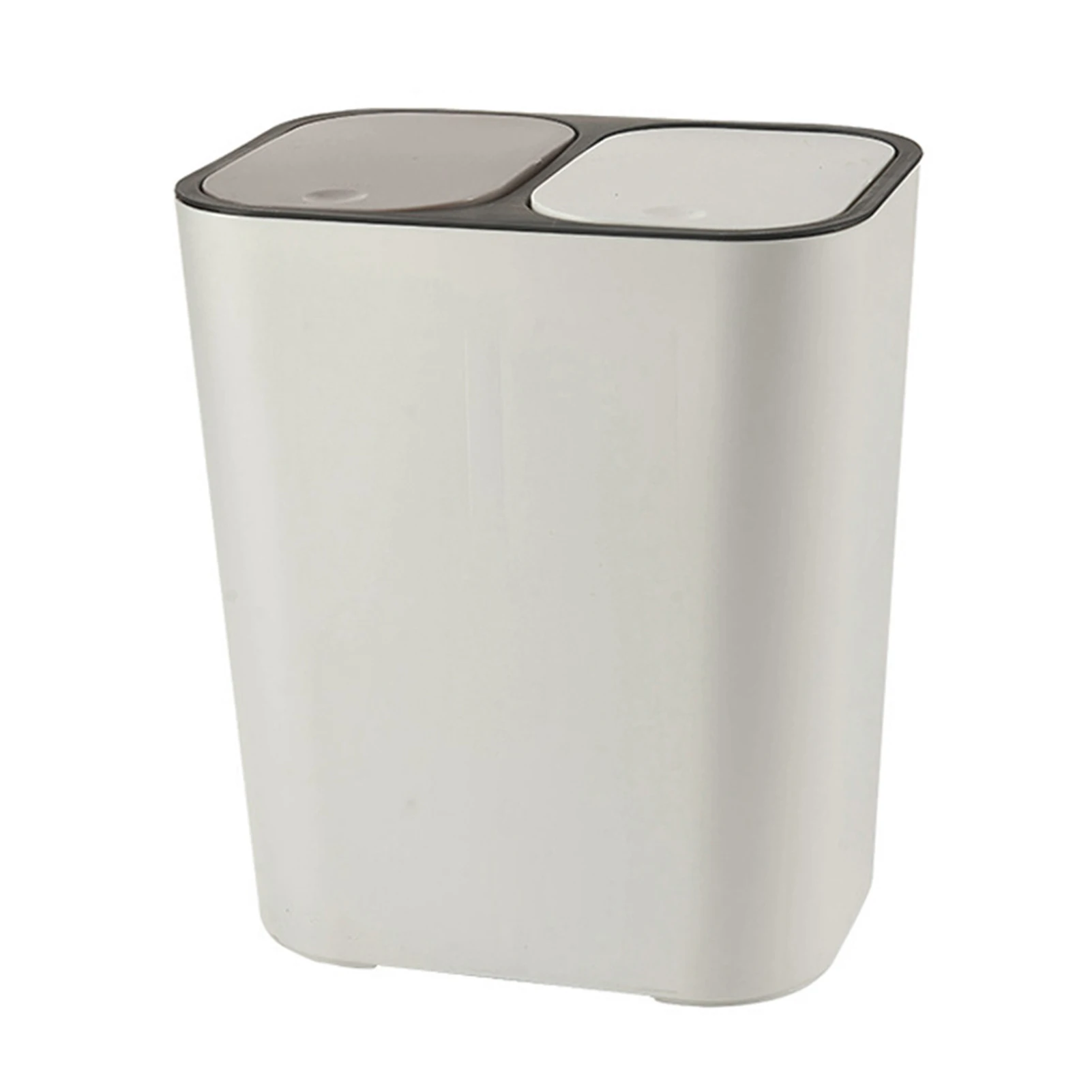 Dry And Wet Separation Trash Can Large Rubbish Bin With 2 Lids Push Type For Kitchen Living Room