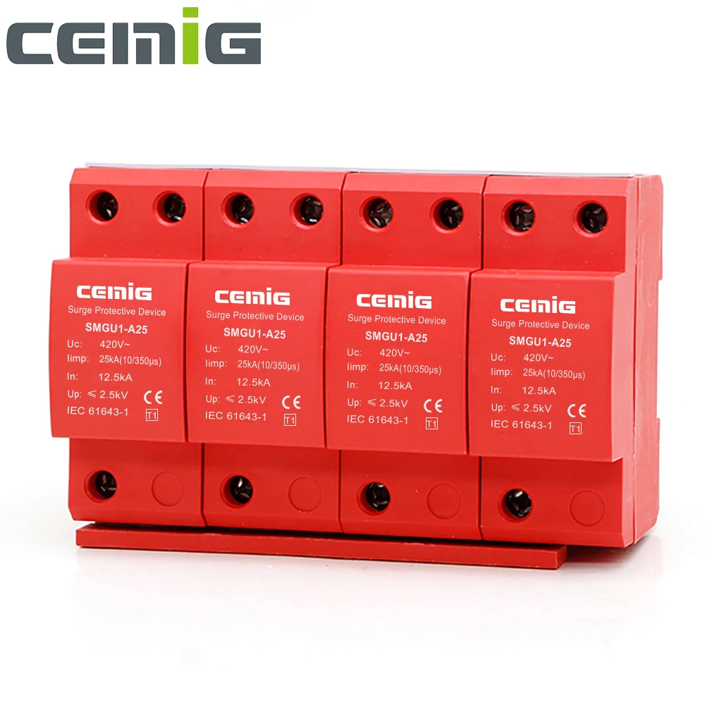 

Cemig SMGU1-A25 Gap-Type Surge Protector Device SPD A Class Lightning Protection 100KA