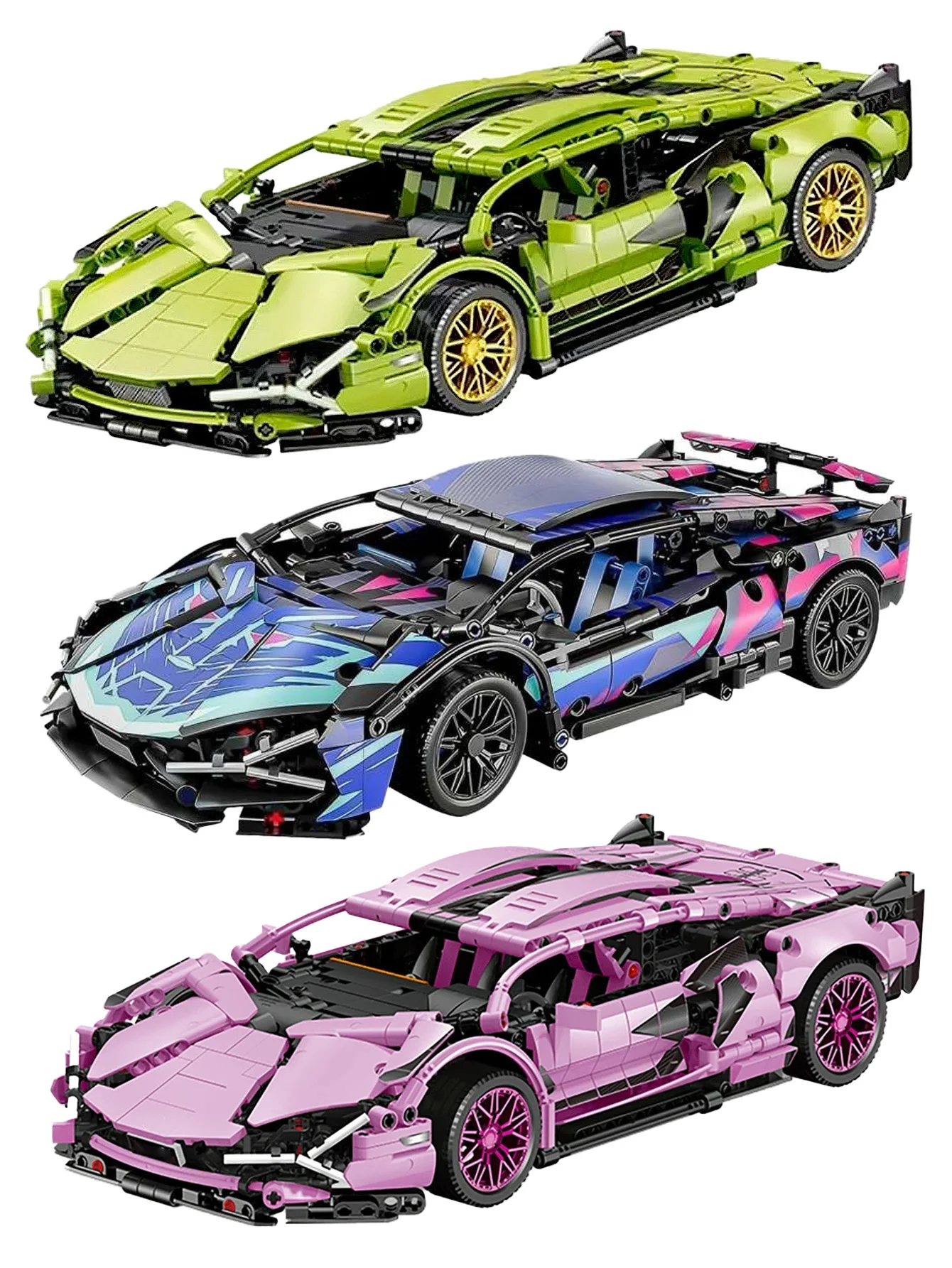 

1:14 гоночные строительные блоки, сборочные игрушки, более 1000 строительных блоков, модели спортивных автомобилей, игрушки для украшения праздничного подарка