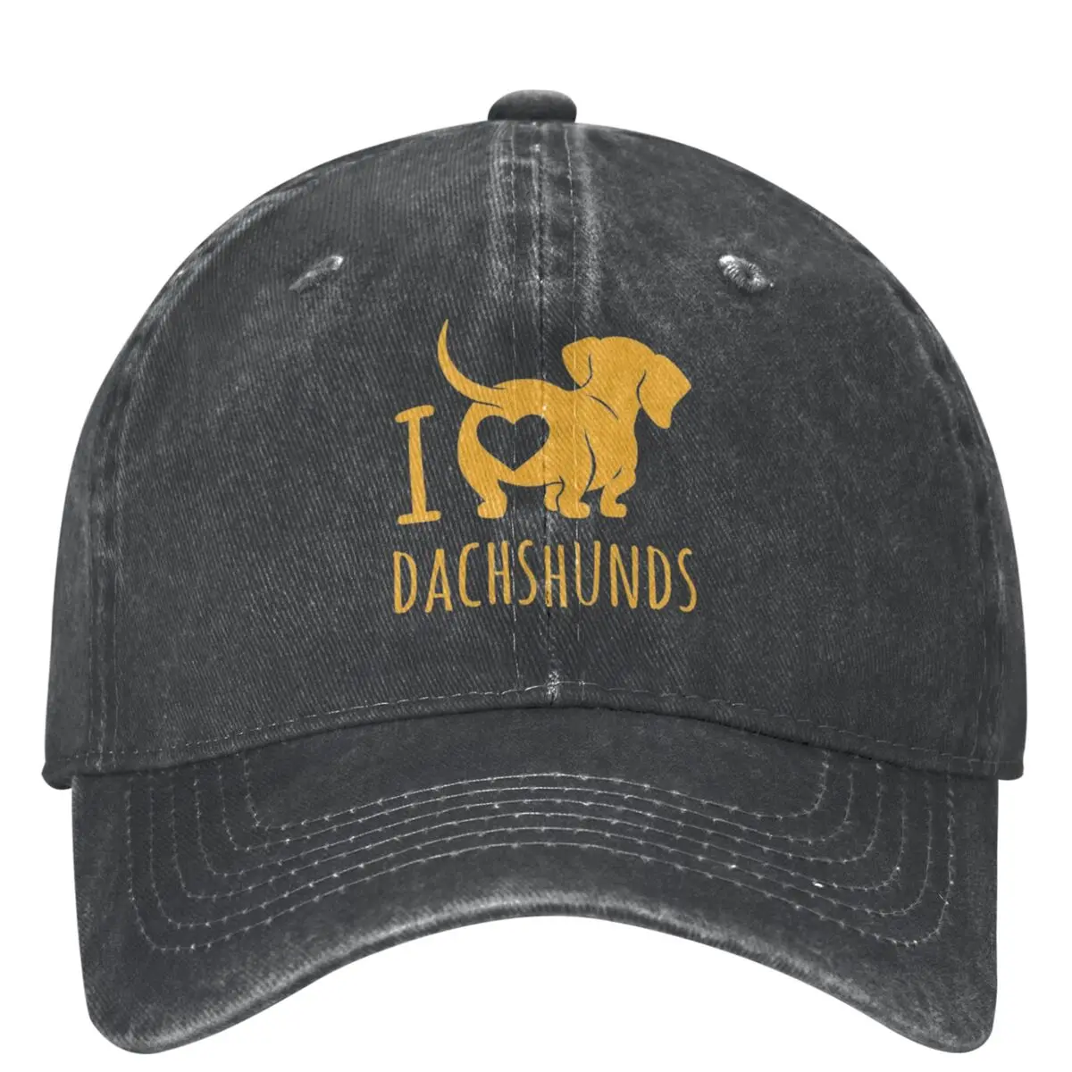 

I Love Dachshund Baseball Cap Butt Brown Dog Casual Unisex Teens Hip Hop Hats Sun-Proof Outdoor Sport Snapback Cap Gift