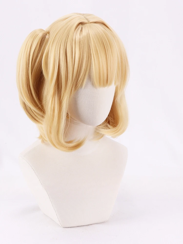 Youtuber Hololive Watson Amelia Cosplay Wig Short Blonde Heat Resistant Synthetic Hair Halloween Costume Party Role Play Wigs