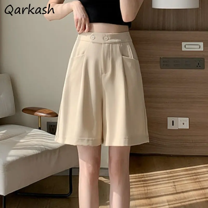 

Wide Leg Shorts Women Summer High Waist Baggy Casual Students Korean Style All-match Unisex Chic Fashion Trousers Daily Mujer