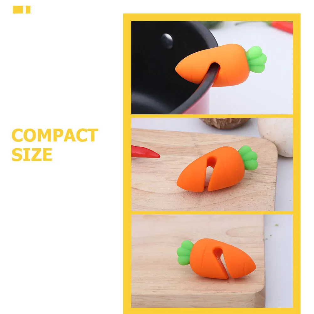 6Pcs Lovely Carrot Boil Stopper Lifters Silicone Spill-Proof Pot Lid Spill Stoppers for Kitchen Slow Cooking Housewarming Gifts