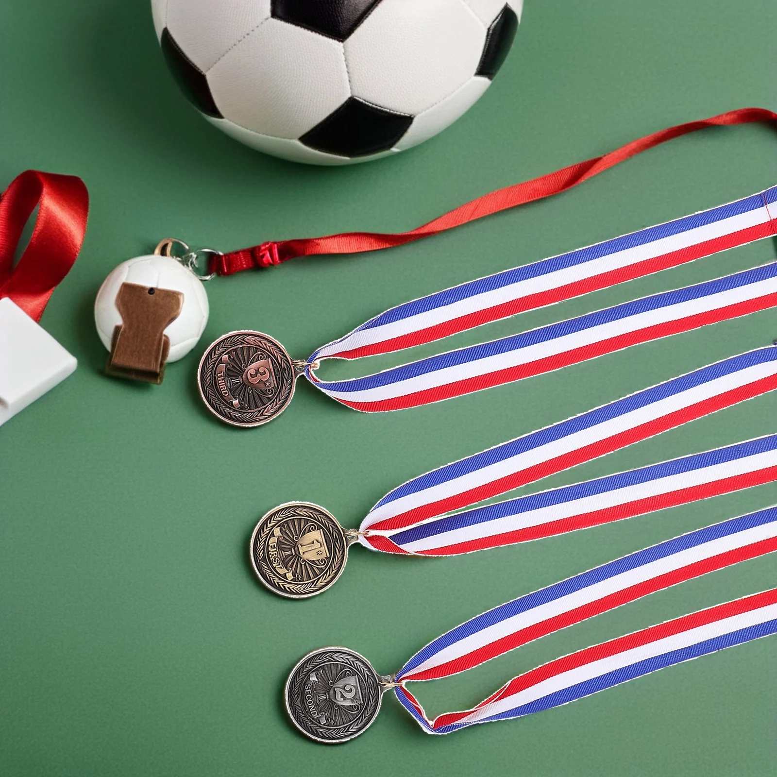 

12 Pcs The Medal Award Medals with Neck Ribbon 1st Winner Metal Competition Cycling Children's Student