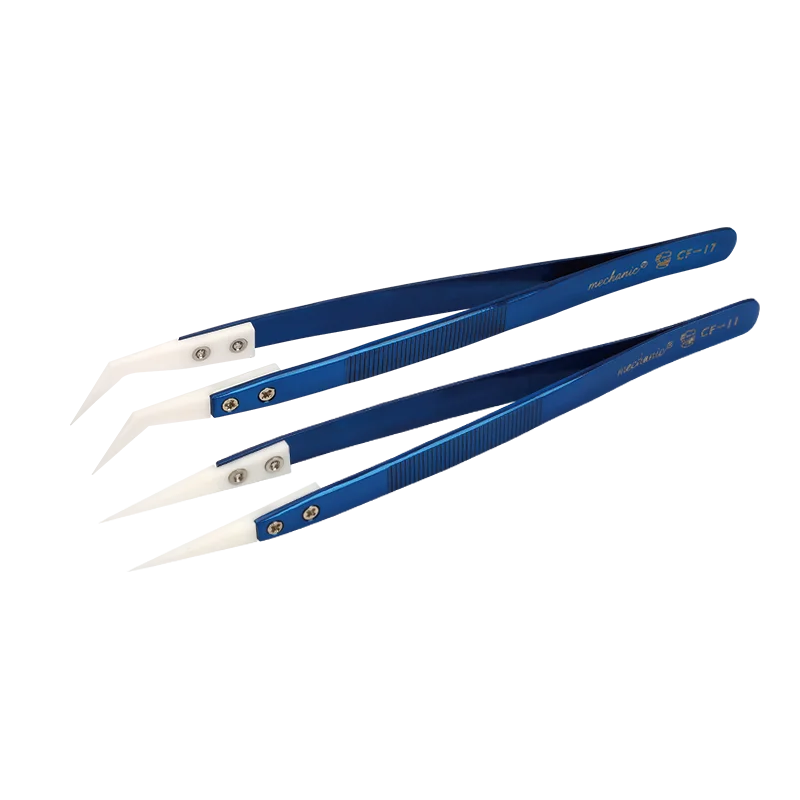 MECHANIC CF Series High Precision Insulation Ceramic Anti-magnetic Anti-Static Special Tweezers For Phone 0.009mm Flying Wire