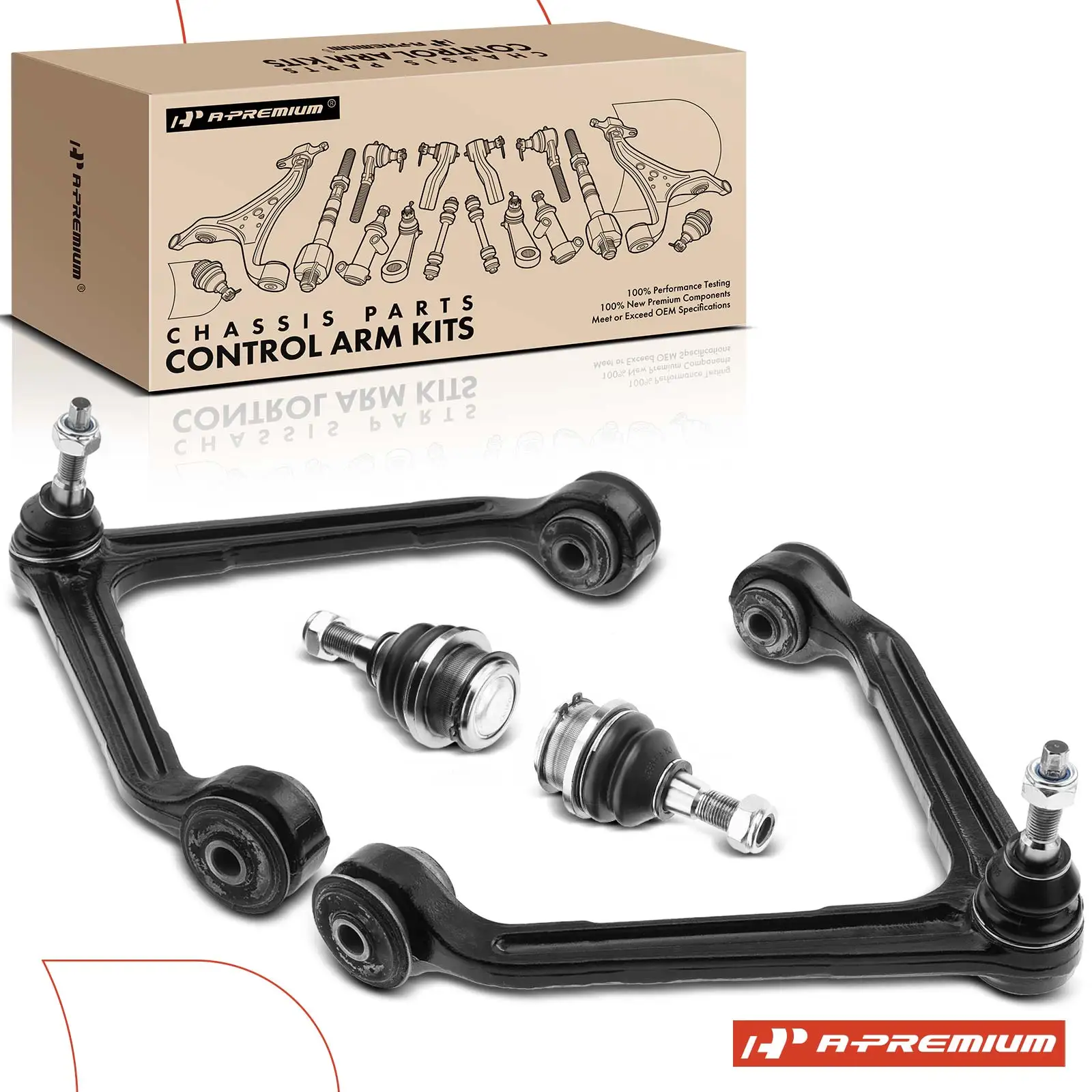 A-Premium 4x Front Upper & Lower Control Arm with Ball Joint for Dodge Ram 1500 2002-2005