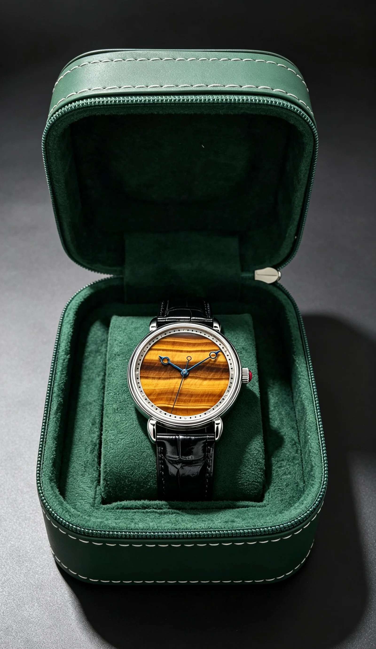 Fully automatic mechanical men's watch waterproof 2026 ASUS natural tiger eye stone dial watch