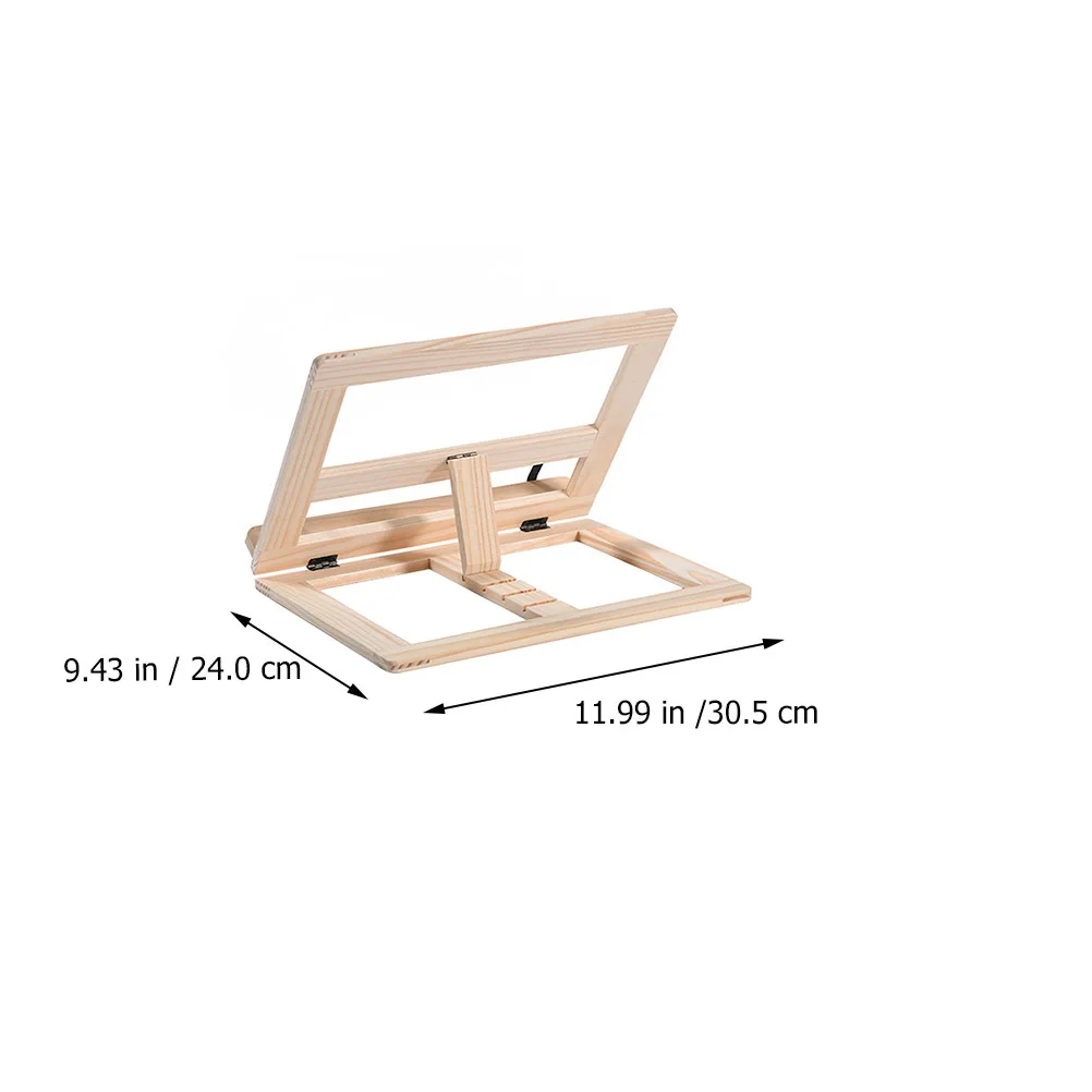 1Pcs Wooden Book Stand Adjustable Reading Holder for Home School Dorm Use Compact Book Rest Rack for Magazines Tablets Laptops