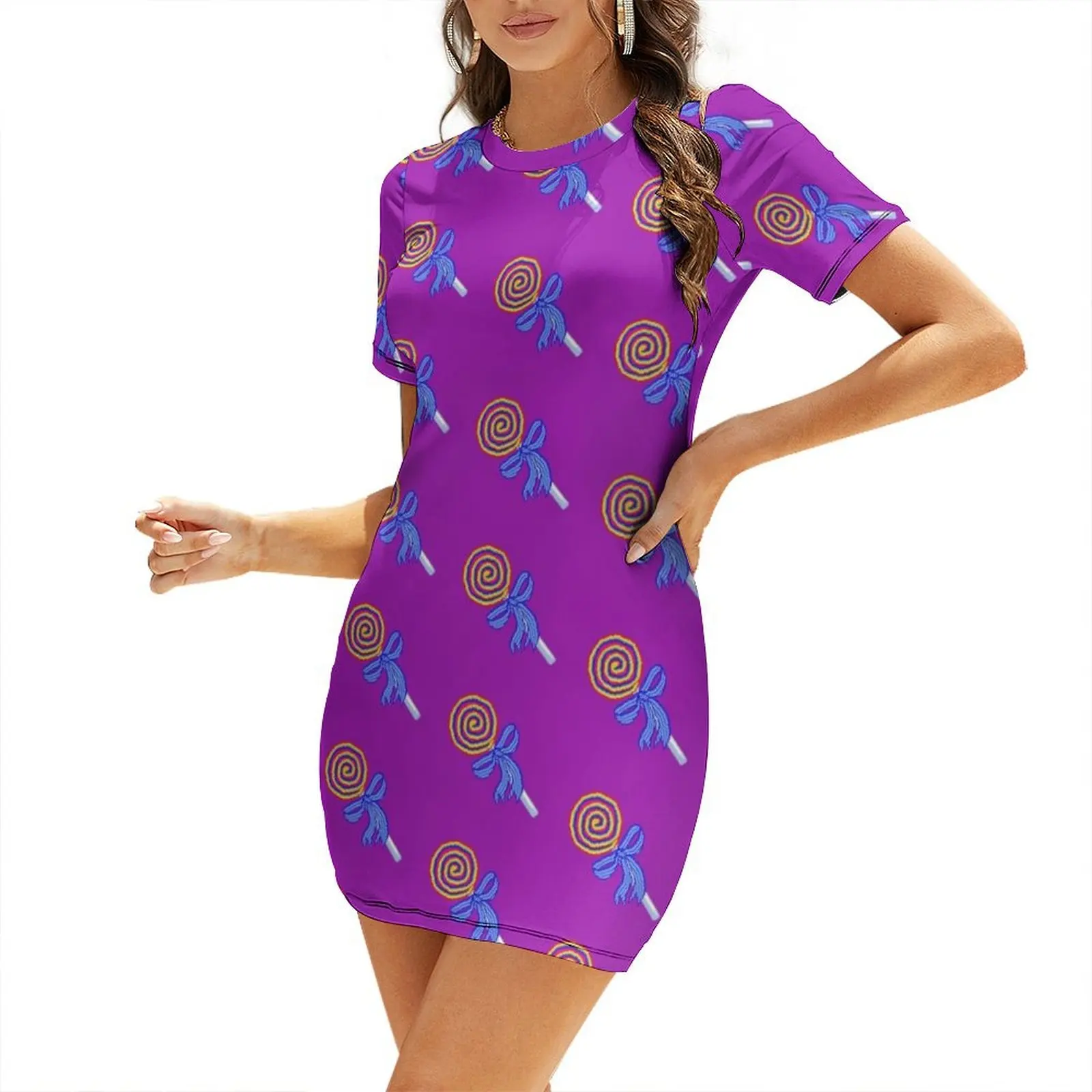 

Lollipop Short-Sleeved Dress elegant women's dresses sale dresses summer women's dresses luxury Dress