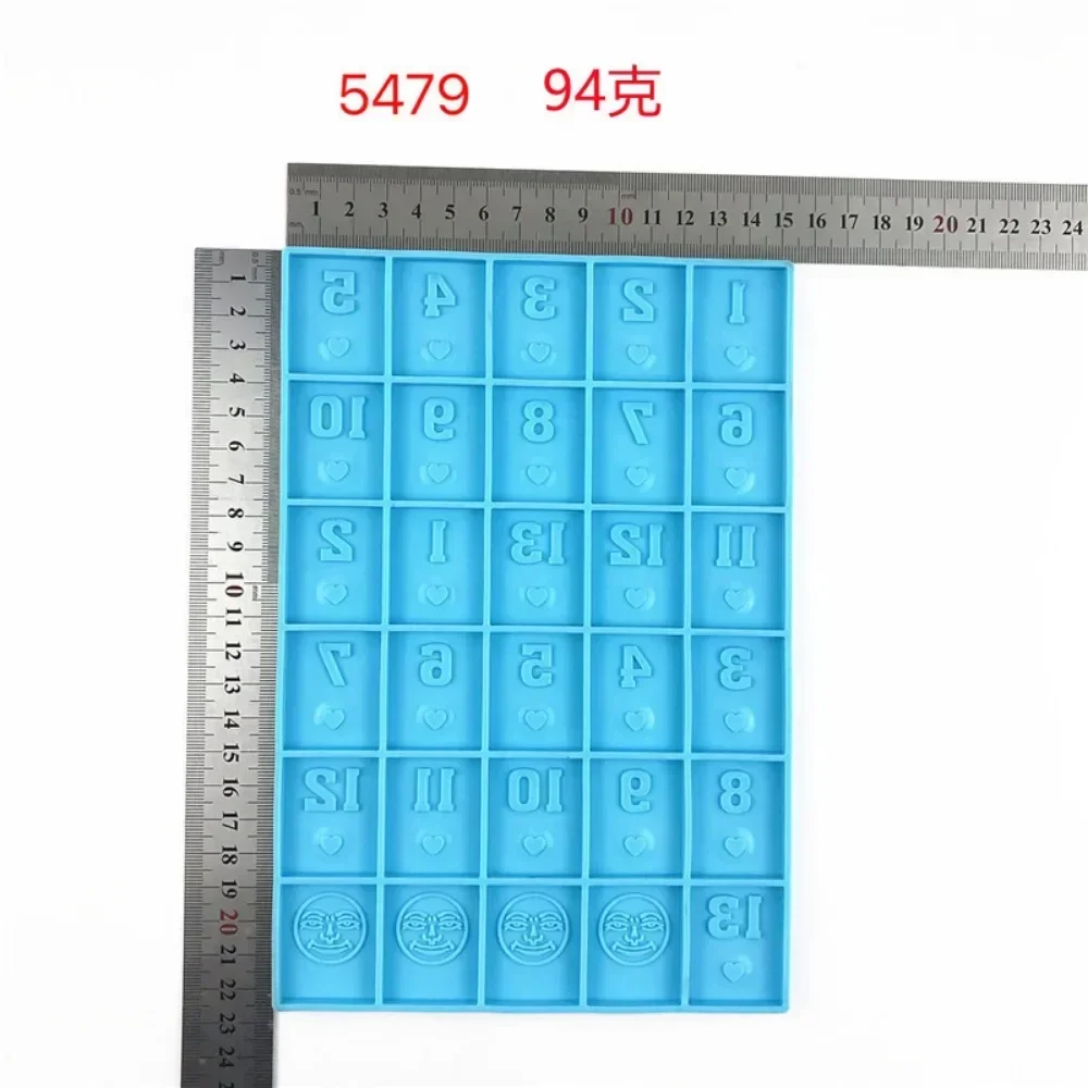 Israel Mahjong Silicone Mold, Mirror Face Domino Tile Resin Mold, Jewish DIY Handwork Drop Glue art Tool