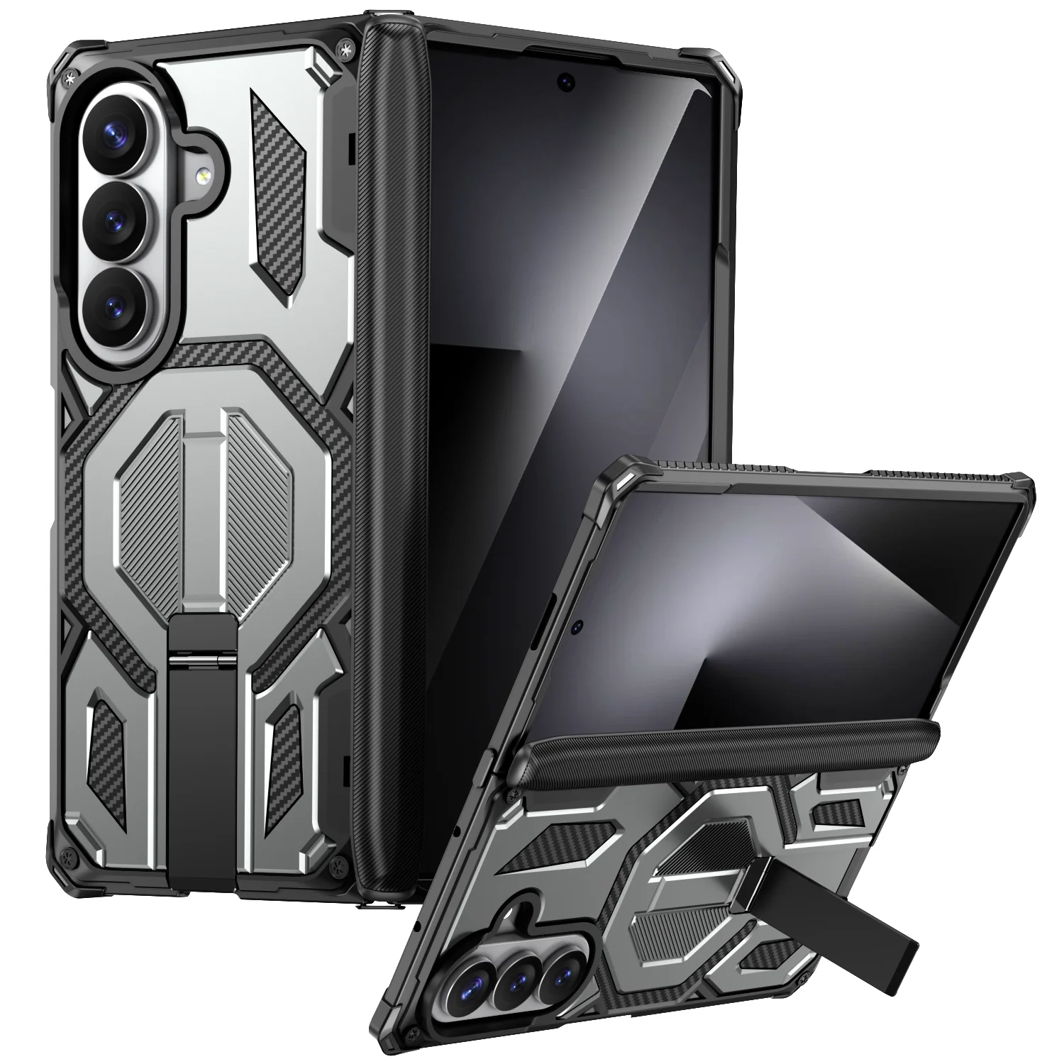 Military-grade Folding Stand Case For Samsung Galaxy Z Fold 7 8 Ultra S26 S25 Ultra Magsafe Magnetic Anti-drop Shockproof Cover