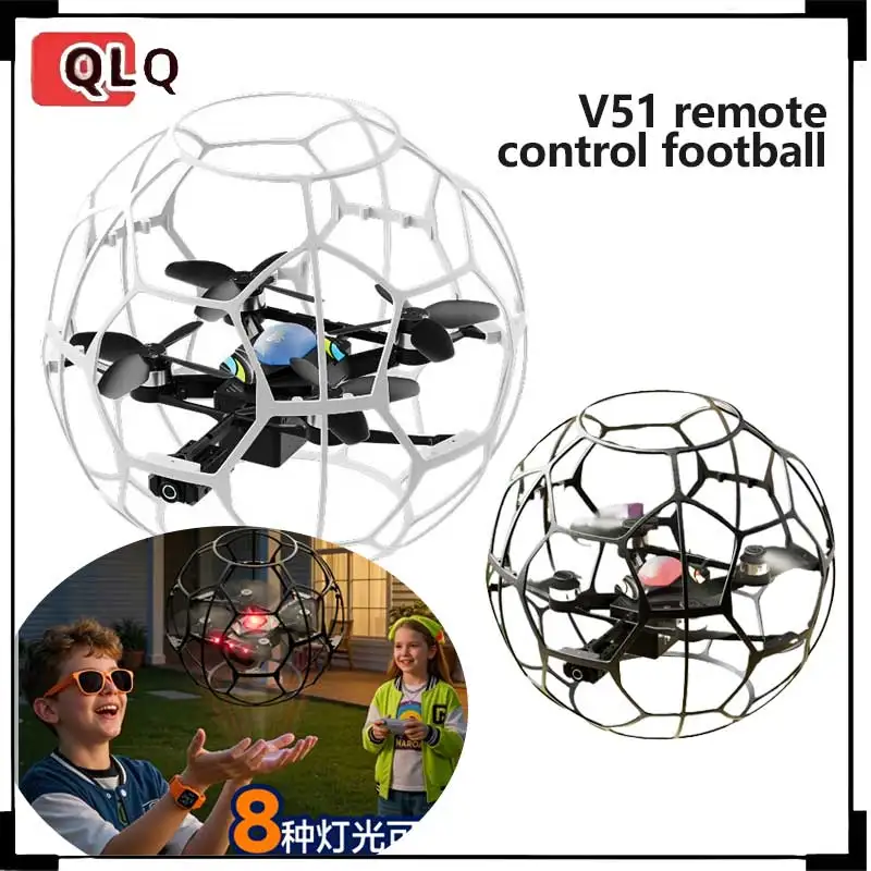 New V51 Remote Control Football Brushless Belt Aerial Remote Control Aircraft For Youth Competitions