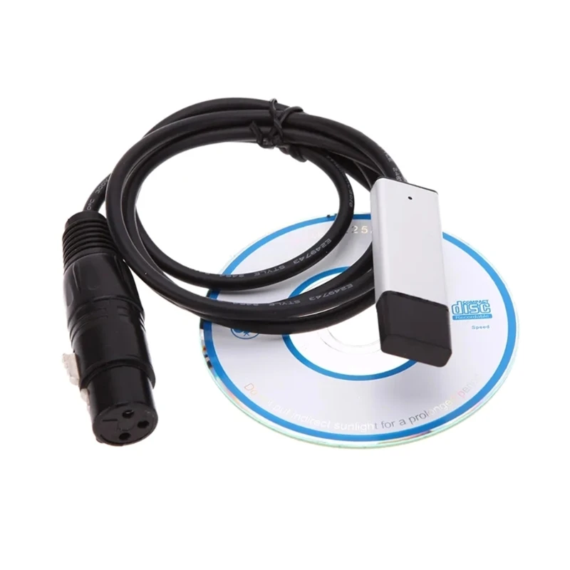

USB DMX512 Adapter Your Computer to Stage Lighting Controller Cord Compatiblewith Multiple Platforms