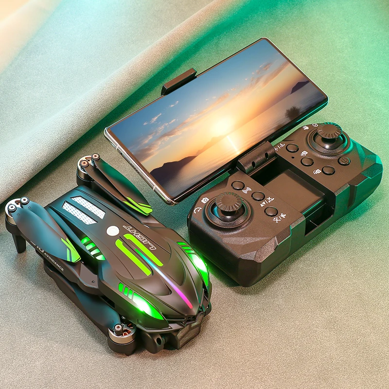 D10 Drone Foldable Quadcopter | Servo Gimbal Stabilization EIS | Optical Flow ESC Gradient Flow LED 2.4GHz Anti-Interference