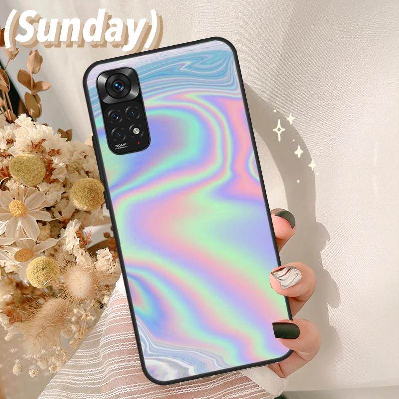 Holographic Iridescence Case For Redmi Note 11 10 8 9 12 Pro Plus Note 12S 11S 10S 9S Cover For Redmi 12C 9C 10C 10A