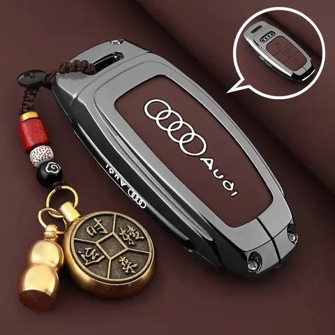 아우디 A3 A4 B9 A6 C8 A7 S7 4K A8 D5 S8 Q7 Q8 SQ8 E-tron 2018 2019 2020 2021 2022 2023 가죽 자동차 키 케이스 커버