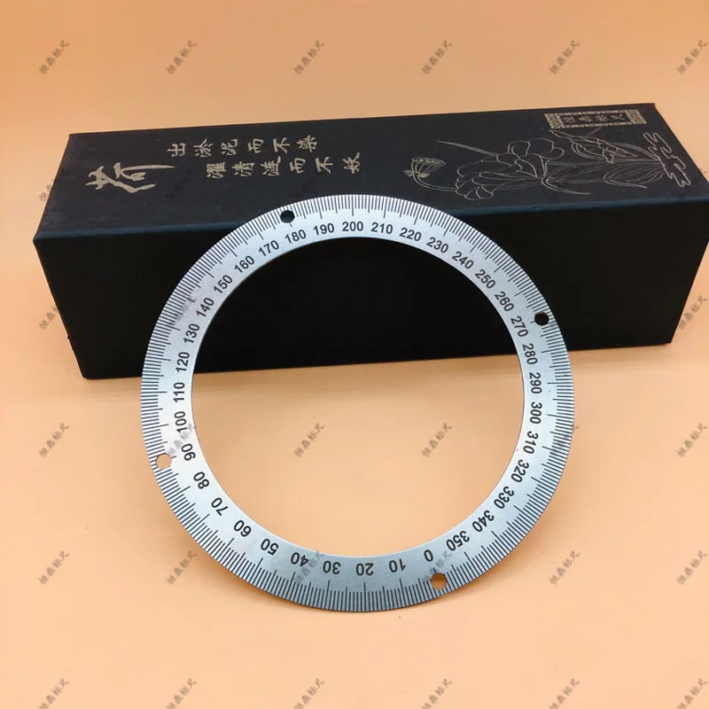 360 degree dial Mechanical measuring round ruler with positioning hole 150#115#1