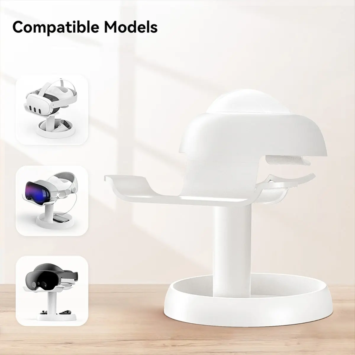 Super Sale VR Headset Bracket for Apple Vision Pro/Quest Pro/Quest 3 Headset Controllers Display Desktop Stable Stand White