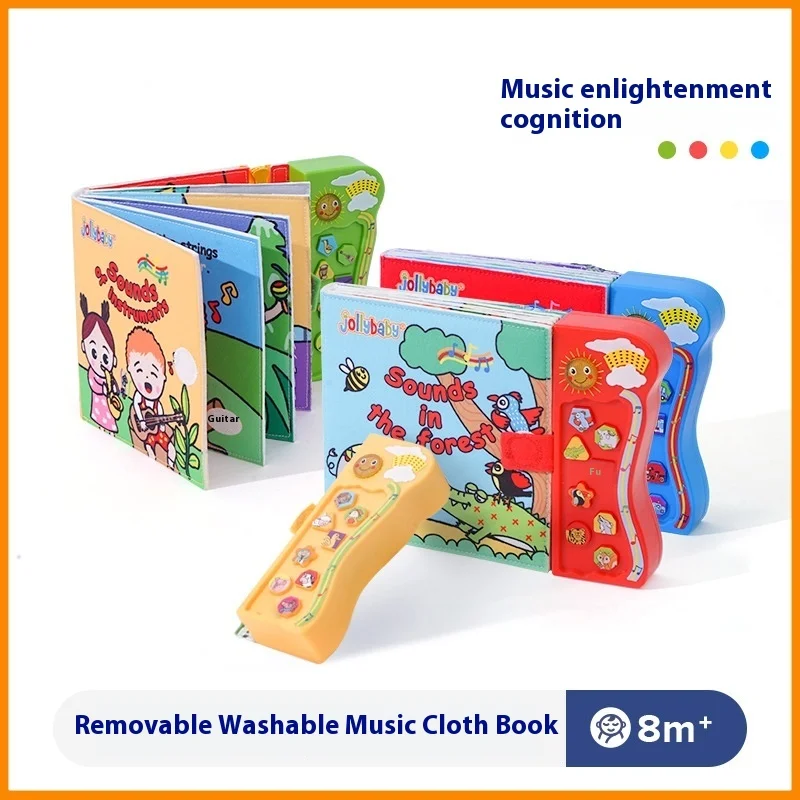 Removable And Washable Early Childhood Puzzle Enlightenment With Sound Cloth Book Toys Interactive Sound And Light Parent-Child