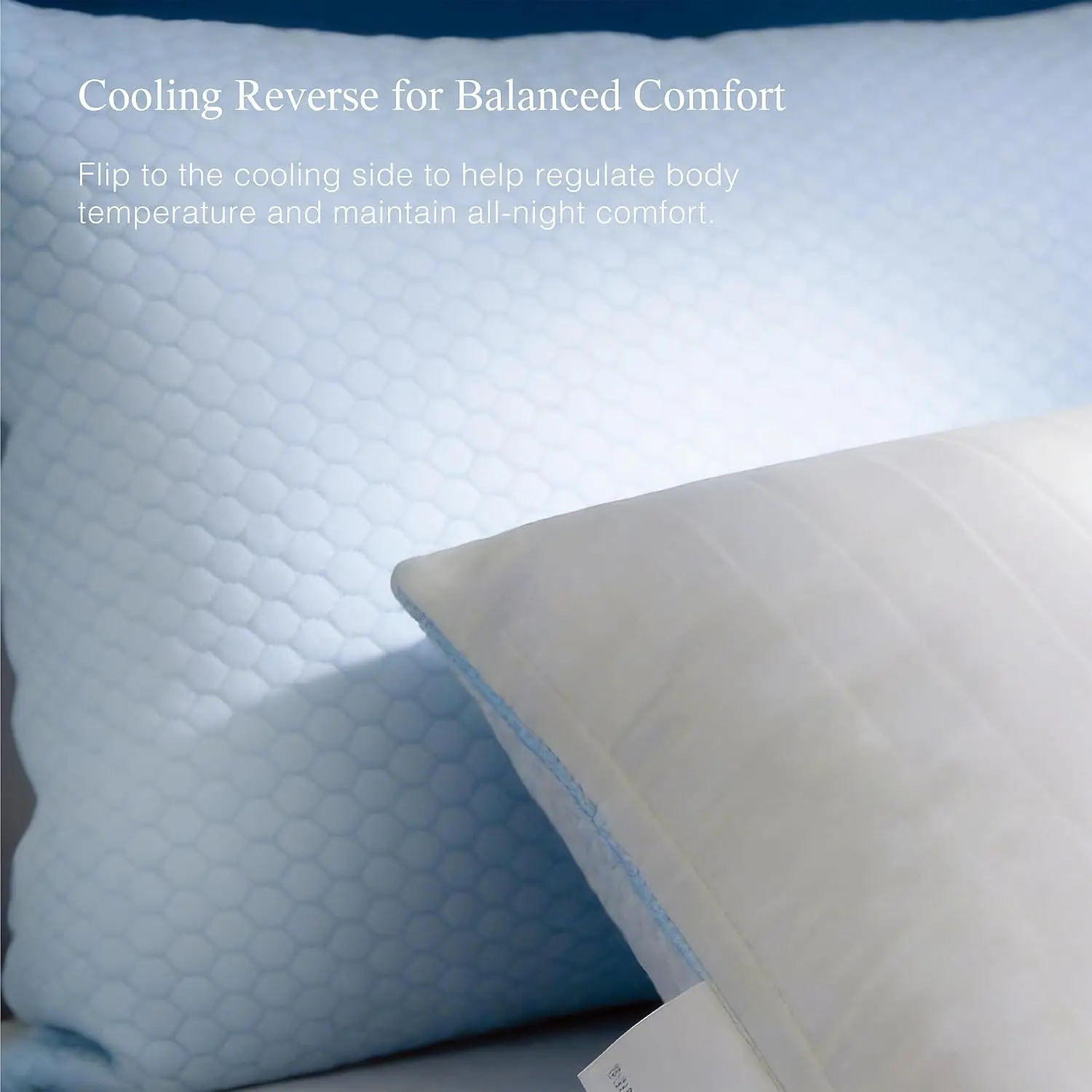 Luxury Hotel Cooling Pillows King Size Set of 2, 500 TC Cotton Cover, Down Alternative - view 2