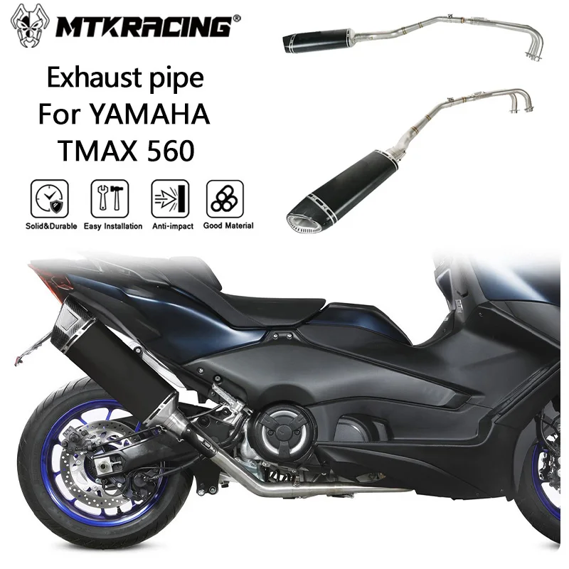 

MTKRACING For YAMAHA TMAX 560 2022-2024 Motorcycle exhaust pipe and connecting rod pipe complete system through type