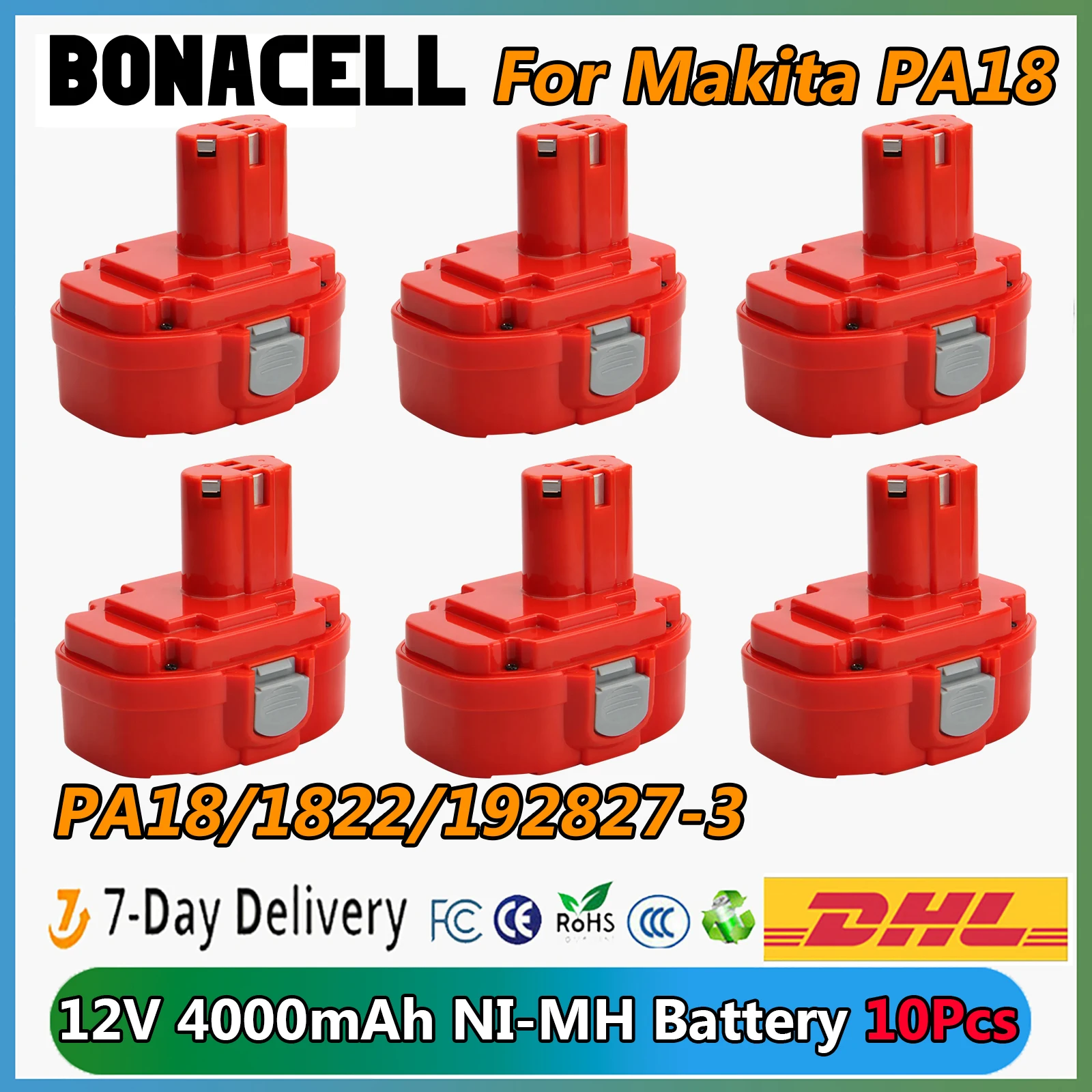 For Makita PA18 Rechargeable Ni-MH battery 18V 4000mAh With PA18 1822 1823 1834 1835 192827-3 192829-9 193159-1 193140-2 Tools